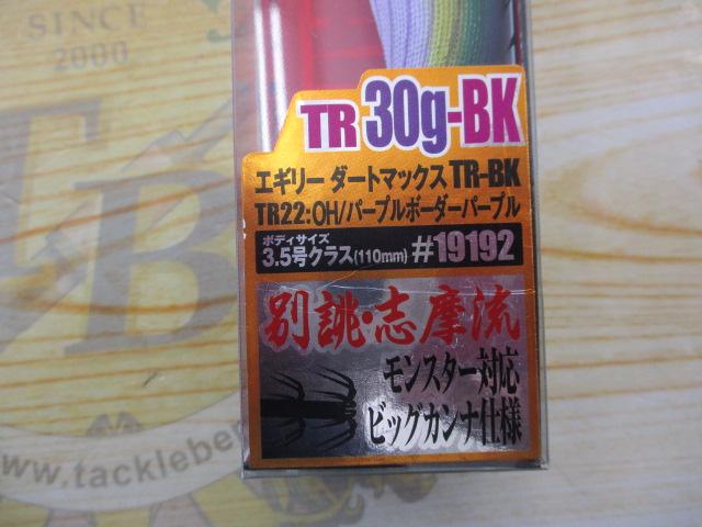 エギリーダートマックス#TR30g-BK#TR29パープルボーダーパープル