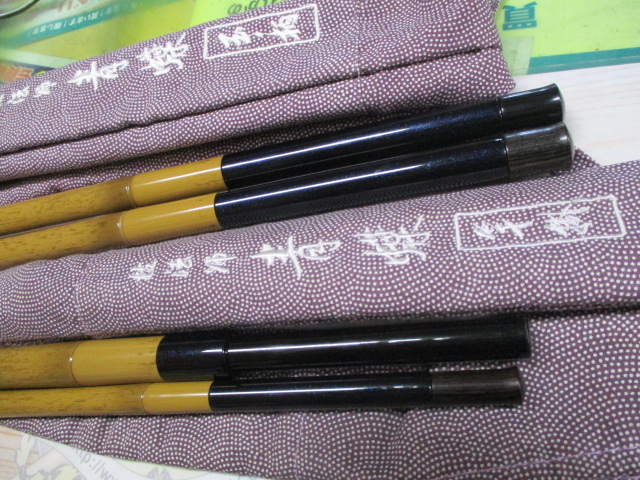 【ｾｯﾄ商品】枯法師青蝶竿掛け､玉ﾉ柄二本物ｾｯﾄ